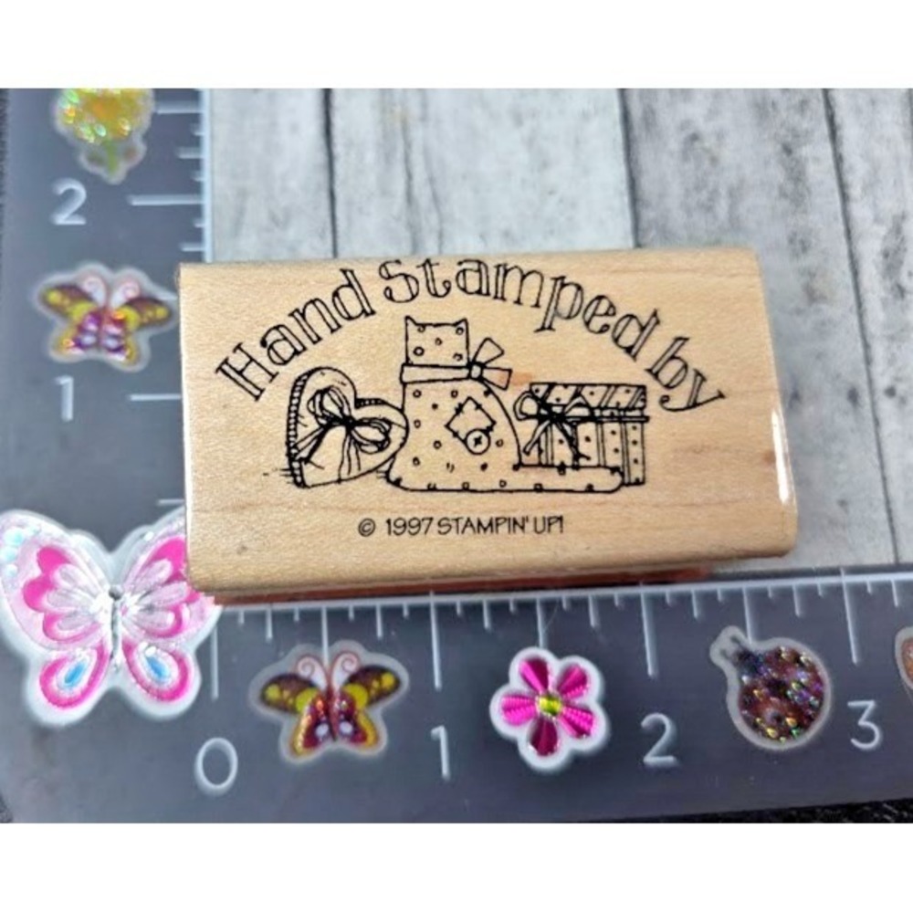 Stampin' Up! Hand Stamped By Cat 1997 Rubber Stamp Wood #O30